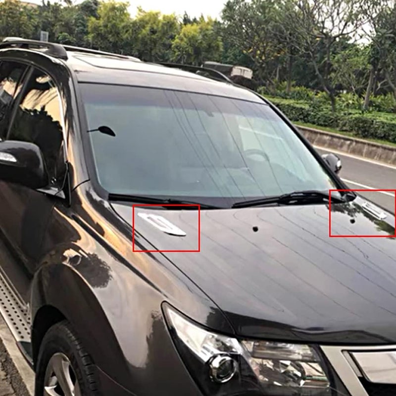 KACEPAR ملصق زخرفي لفتحات تهوية السيارة الخارجية، غطاء زينة شبكة فتحة التهوية الجانبية الأمامية، زوج مناسب عالمي، كروم - Image 5